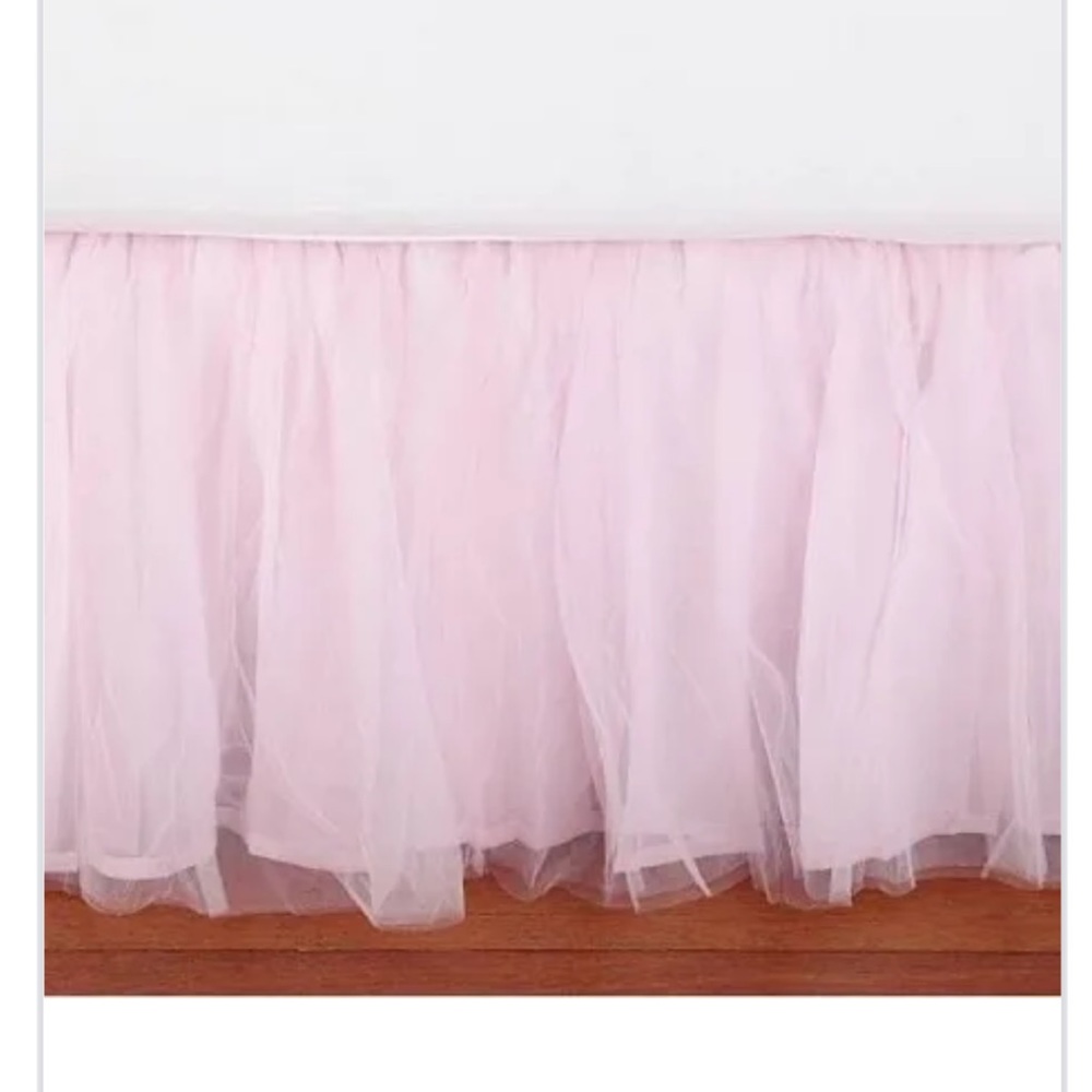 Pottery Barn Kids pink tulle bedskirt, size twin